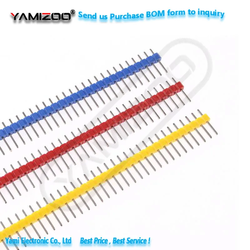 100/200 Stück Einzel- und Doppelreihige Stiftleisten Bunte Steckverbinder 2,54 mm 2x40p Gerade Stifte Gebogenes Kupfer 1*40P 13/15/17/19/20/21mm – Detail 4