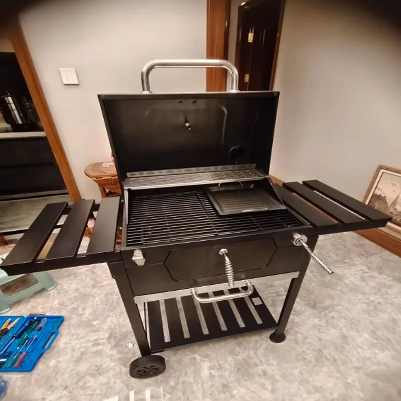 Nuoge حديقة لهب فارس فناء الشواء موقد شواء أمريكي المنزل شواية باربيكيو في الهواء الطلق فيلا فرن الكربون