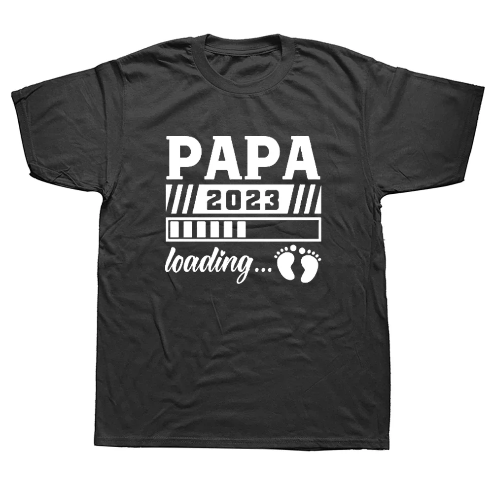 

Summer Style Papa 2023 Loading Pregnancy Cotton Funny T Shirt Dad Harajuku Hip Hop Father Day's Short Sve T-shirt Streetwear