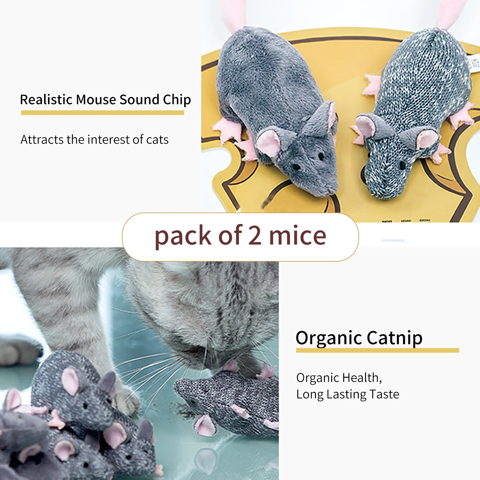 2pcs Set Mouse Shape Cat Toys Cute Plush Toy For Cat With Catnip Cat Teething Toy Cat Chew Pet Accessories