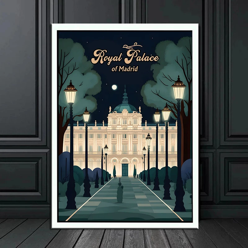 Travel Posters Madrid Spain,Vancouver Canada,The Netherland Landscape Canvas Painting Print Modern Wall Art for Home Decor Gift