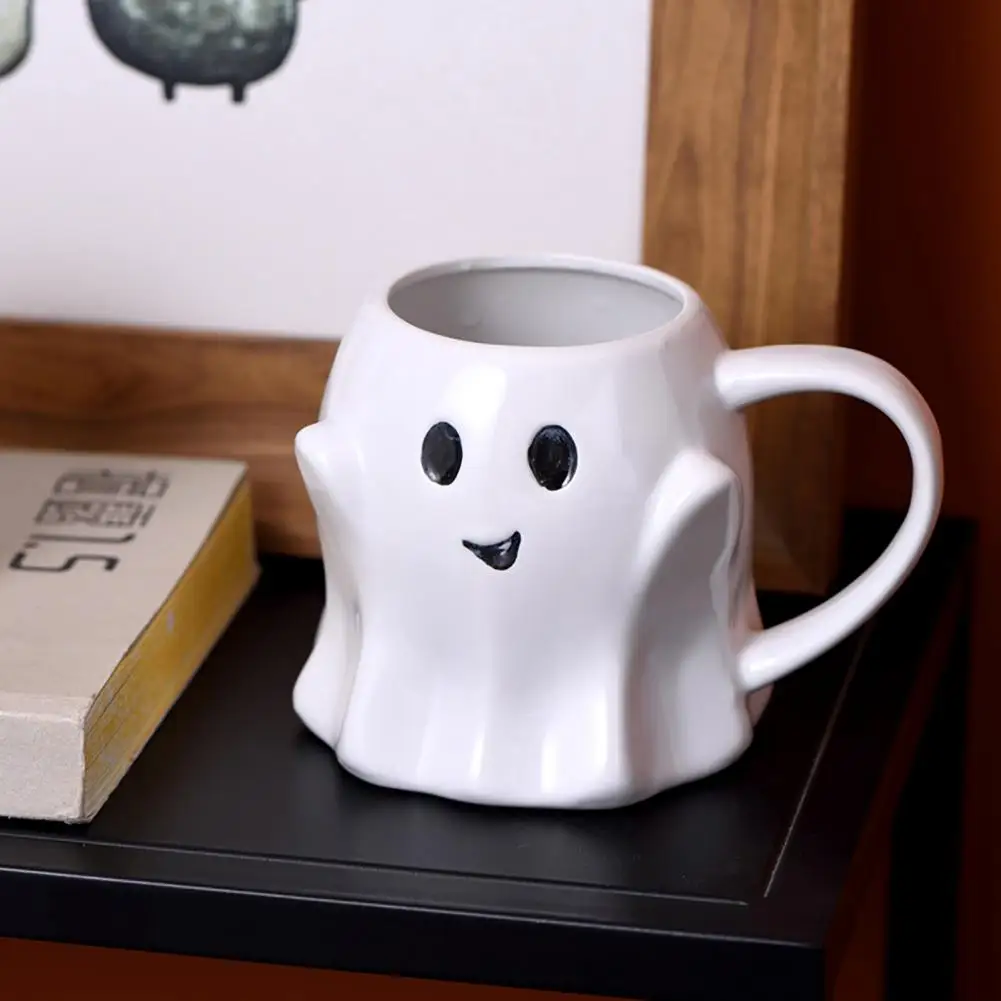 Breakfast Milk Cup 3d Couple Ceramic Mug for Tea Coffee Hot Chocolate Halloween Easter Christmas Gift Cute Ghost Elf Design Easy