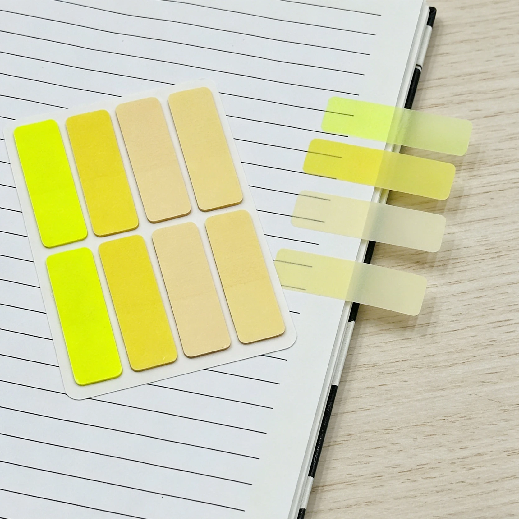 3er-Set Multi-Karten-Aufkleber: Farbverlauf Index-Etiketten aus PET, bunte Lese- und Anmerkungsmarker, beschreibbare Haftnotizen – Detail 3