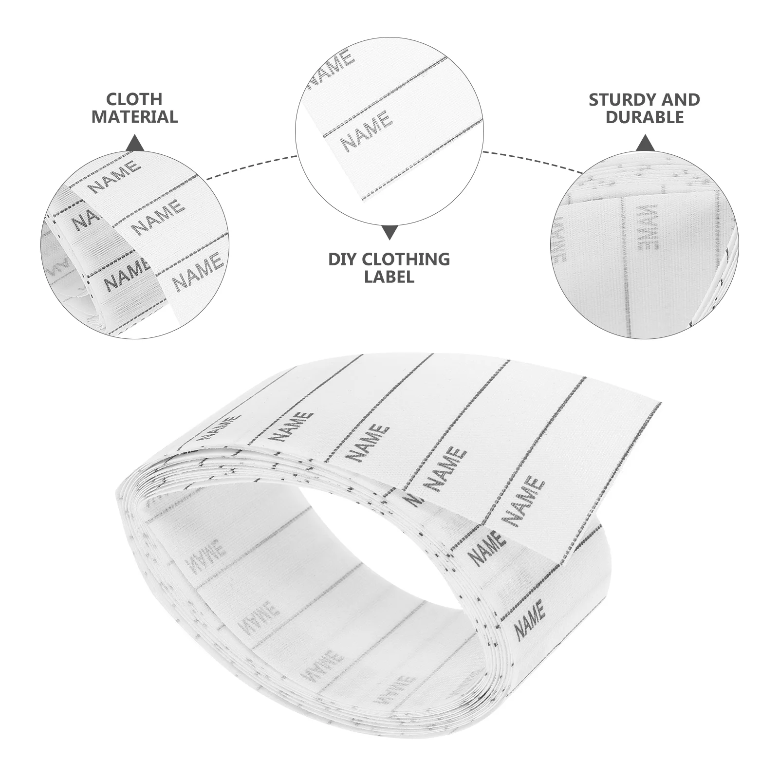 200 Pcs Name Tag Clothes Washable Label with Pen Labels Clothing DIY Can Write Apparel