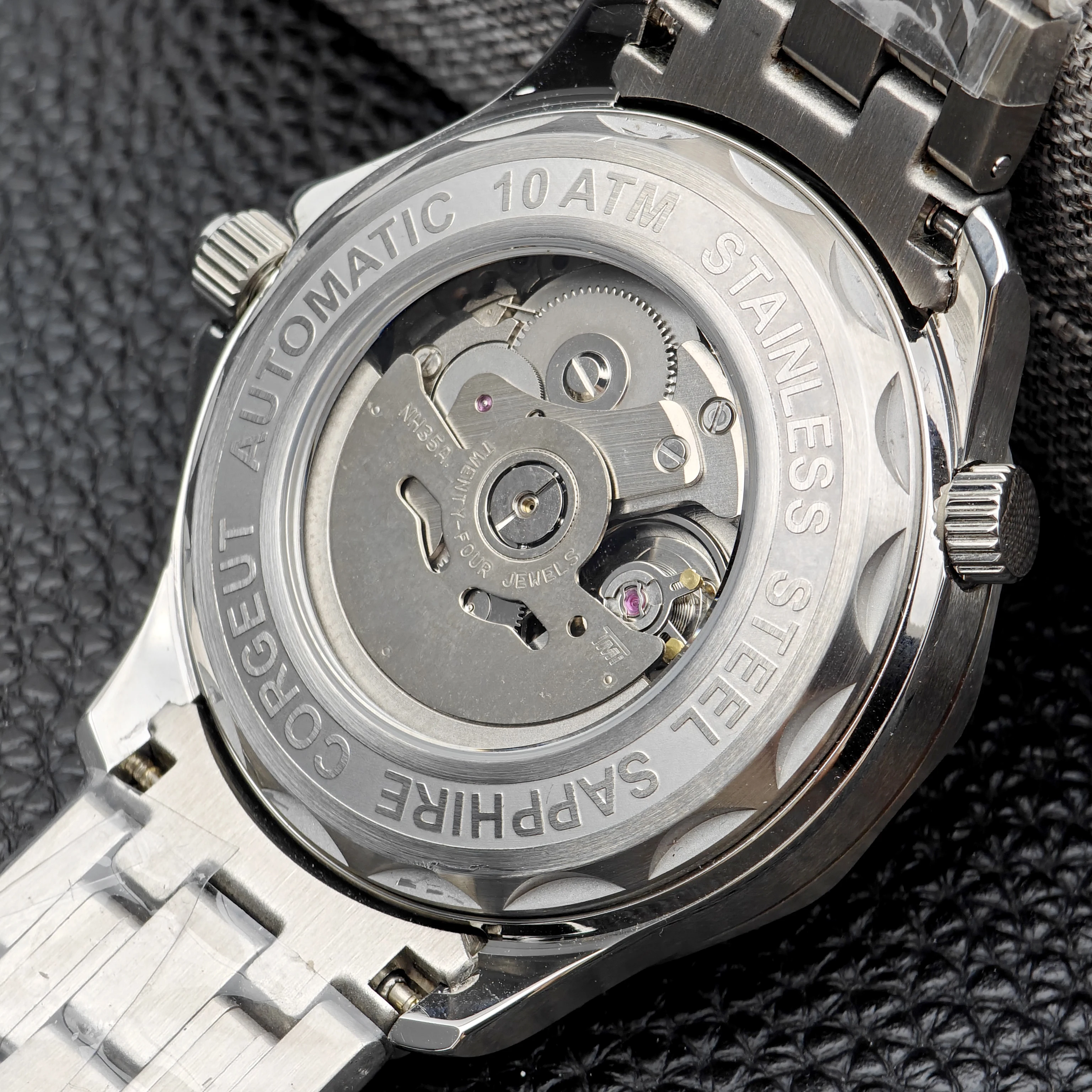 Herrlich Gefertigte 40mm Automatische Mechanische Herrenuhr mit CORGEUT NH35 Uhrwerk, Saphirglas, Taucheruhr Reloj – Detail 4