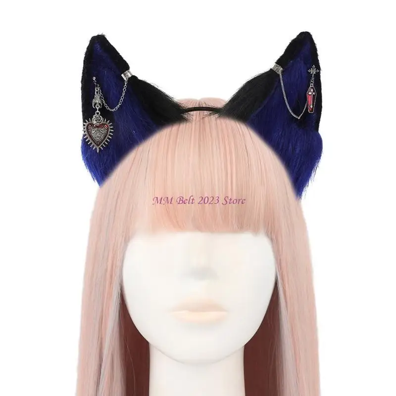 49ME Diadema con orejas bestia peluda, diadema Anime, aro para para niña, accesorios fiesta para ComicShows