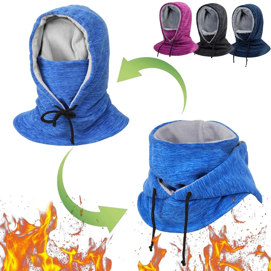 Winter Warme Sturmhaube Thermo Winddicht Ski Kapuze Motorrad Gesichtsbedeckung Polar Fleece Verstellbare Radfahren Halsbedeckung Vollgesichtsmaske