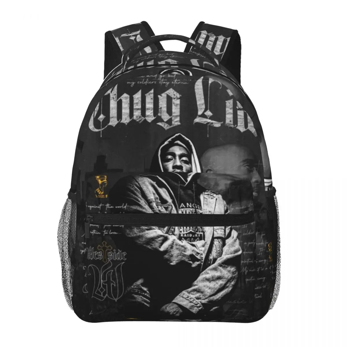 Tupac 2pac For Girls Boys Large Capacity Student Backpack Lightweight waterproof Backpack 16in