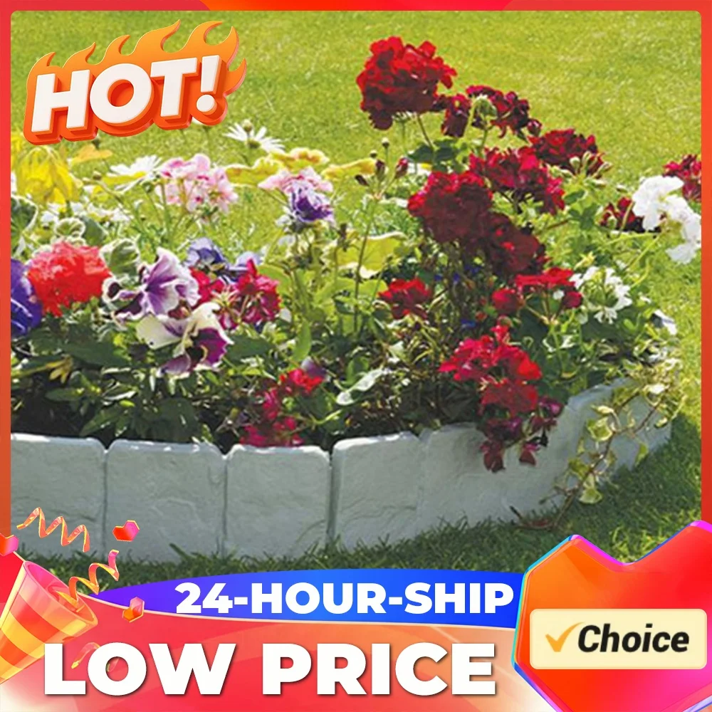 10pcs Garden Landscape Edging Borders 9.84x9.06Inch Plastic Plant Flower Edging Easy Installation for Outdoor Patio Balcony Yard