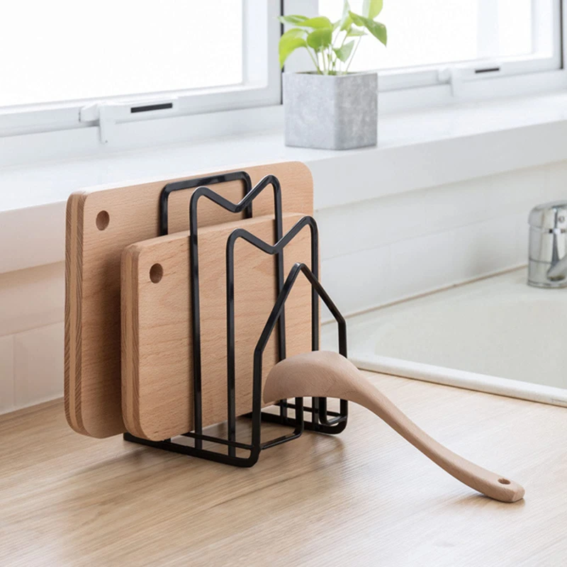 Rack Shelf Stand Multi Layer Space Saving Rustproof Cutting Board Practical Kitchen Organizers Pot Lid Holder Iron Art Home