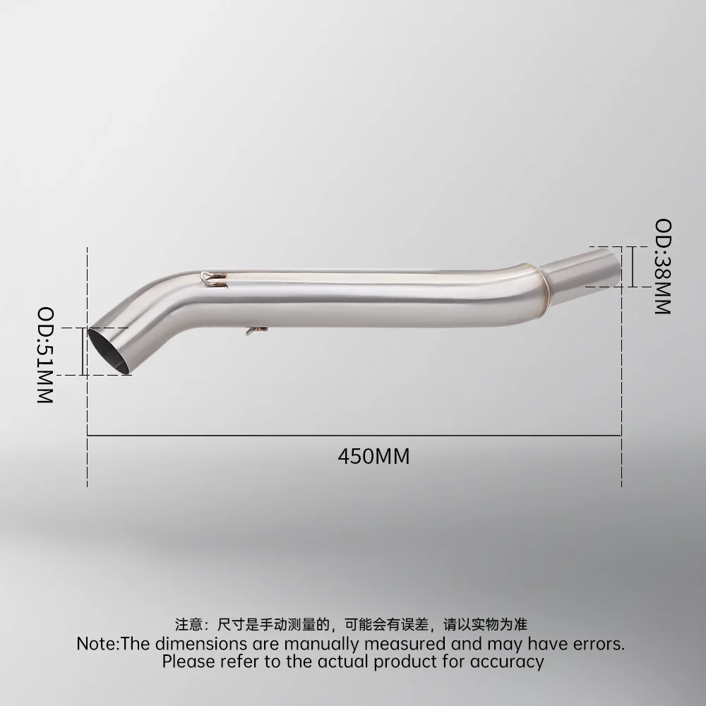 Tubo de Escape Medio de 51 mm Compatible con Bajaj NS200, Tubo de Conexión, Sistema de Escape Completo ﻿ ﻿ ﻿ ﻿ ﻿ ﻿ ﻿