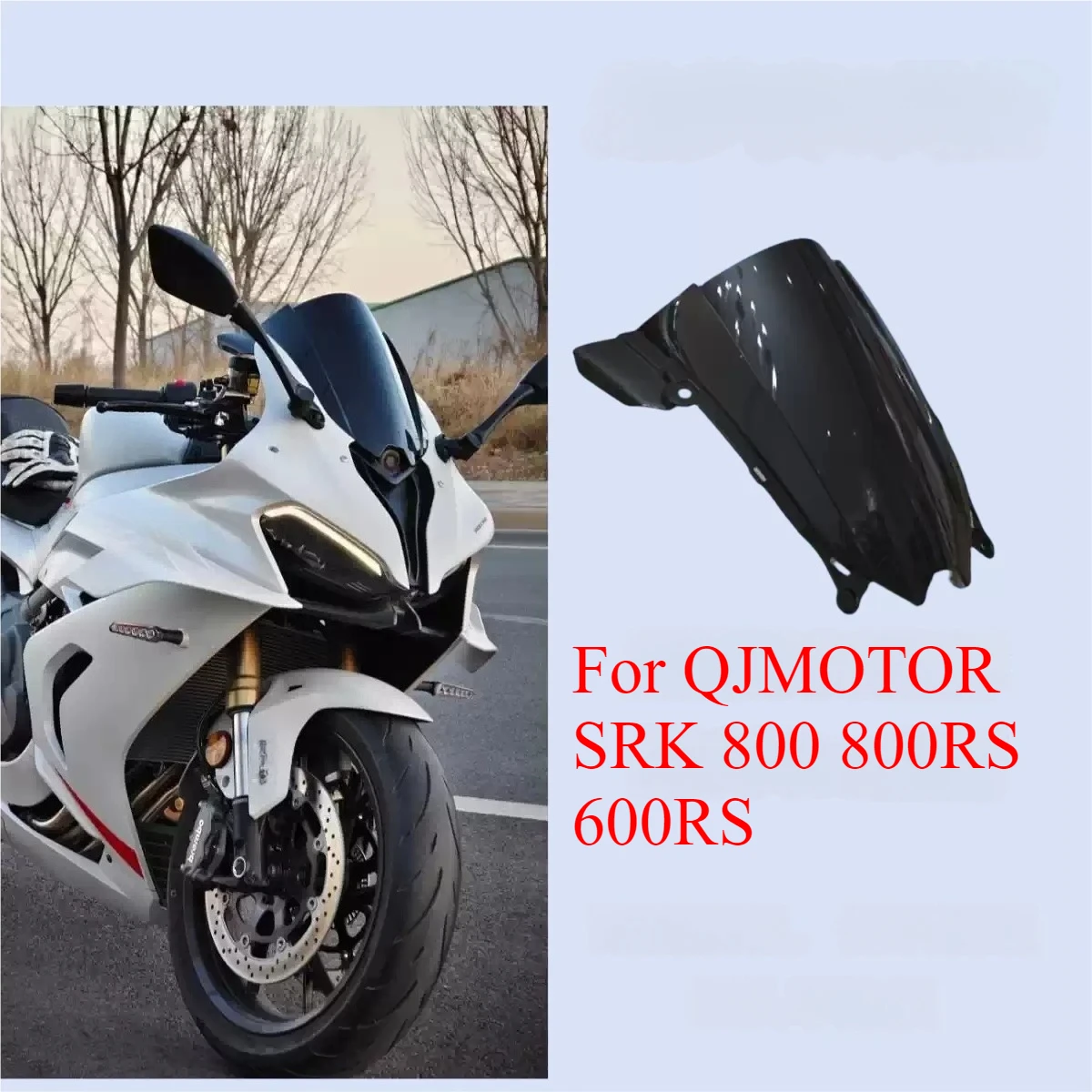 

For QJMOTOR SRK 800 800RS 600RS Motorcycle Windshield Modification Heightened And Widened Motorcycle Windscreen Glass Deflector