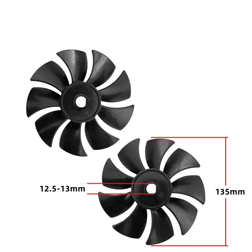 1pcs Oil-Free Air Compressor Fan Piston Air Pump Cooling Part Black Plastic Vanes Motor Fan Blade Oblique Leaf Heat Dissipation