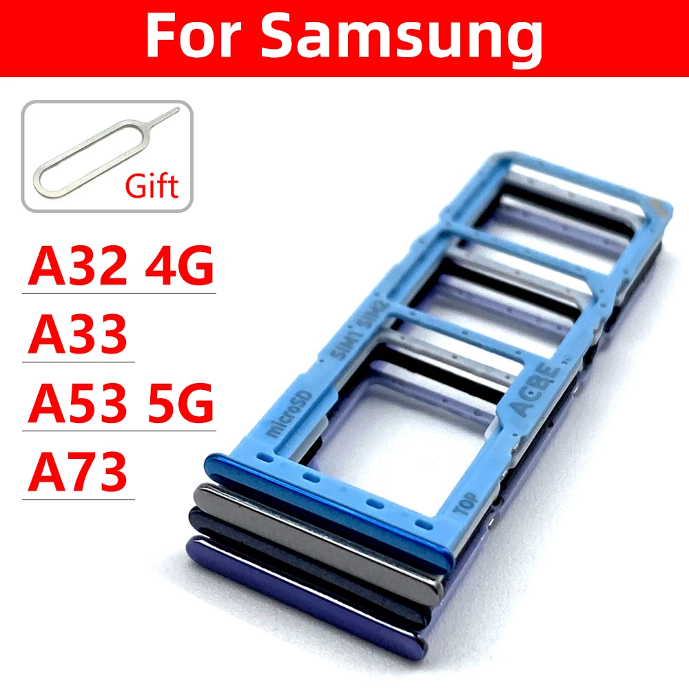 Sim Card Slot Tray Holder SD Card Reader Socket Adapter Replacement Parts For Samsung A32 4G A33 A53 5G A73