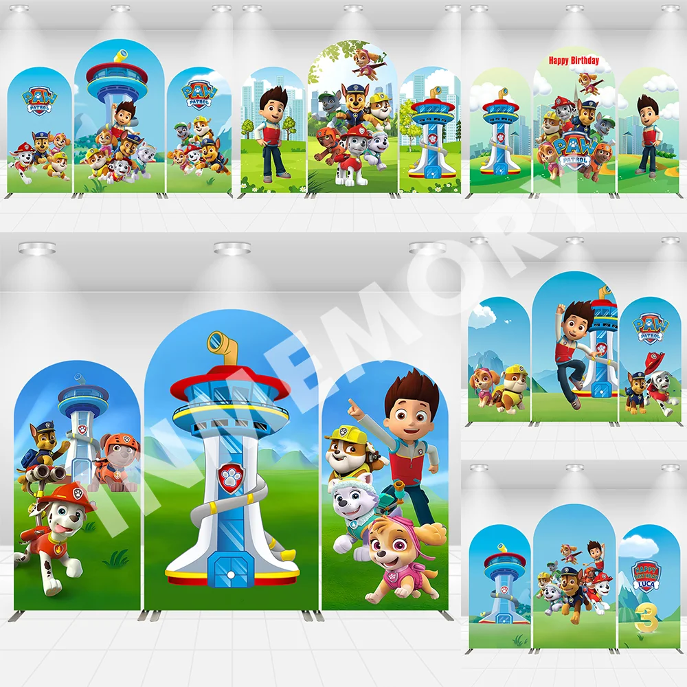 

Фон-арка с тематикой «Щенячий патруль» и синим небом для детских праздников, дня рождения, декораций для малышей, баннер для вечеринки с Райдером и Маршаллом