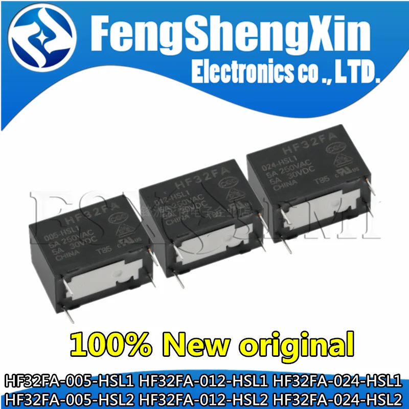 5pcs  JZC-32FA HF32FA-005-HSL1 HF32FA-012-HSL1 HF32FA-024-HSL1 HF32FA-005-HSL2 HF32FA-012-HSL2 HF32FA-024-HSL2  Relay