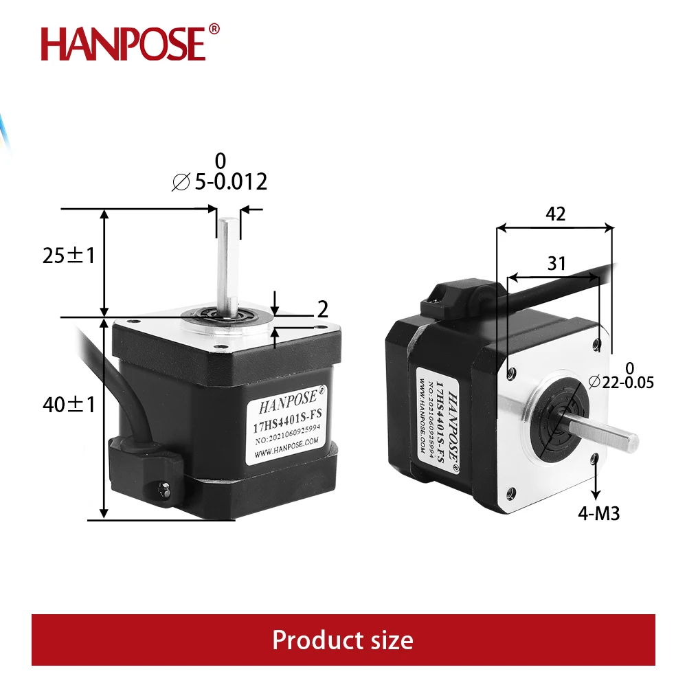 Nema17 Stepper Motor Waterproof motor captive 42 motor 1.5A 40N.CM 17HS4401S-FS for CNC worm wheel edging machine