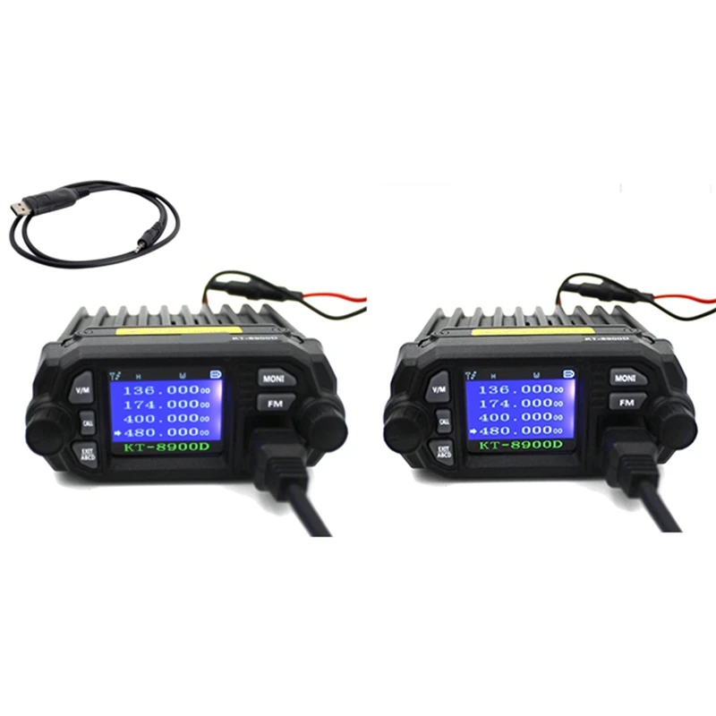 Top KT-8900D 25W Dual Band Quad Display 136-174And400-480Mhz Large LCD Display Mobile Radio KT8900D