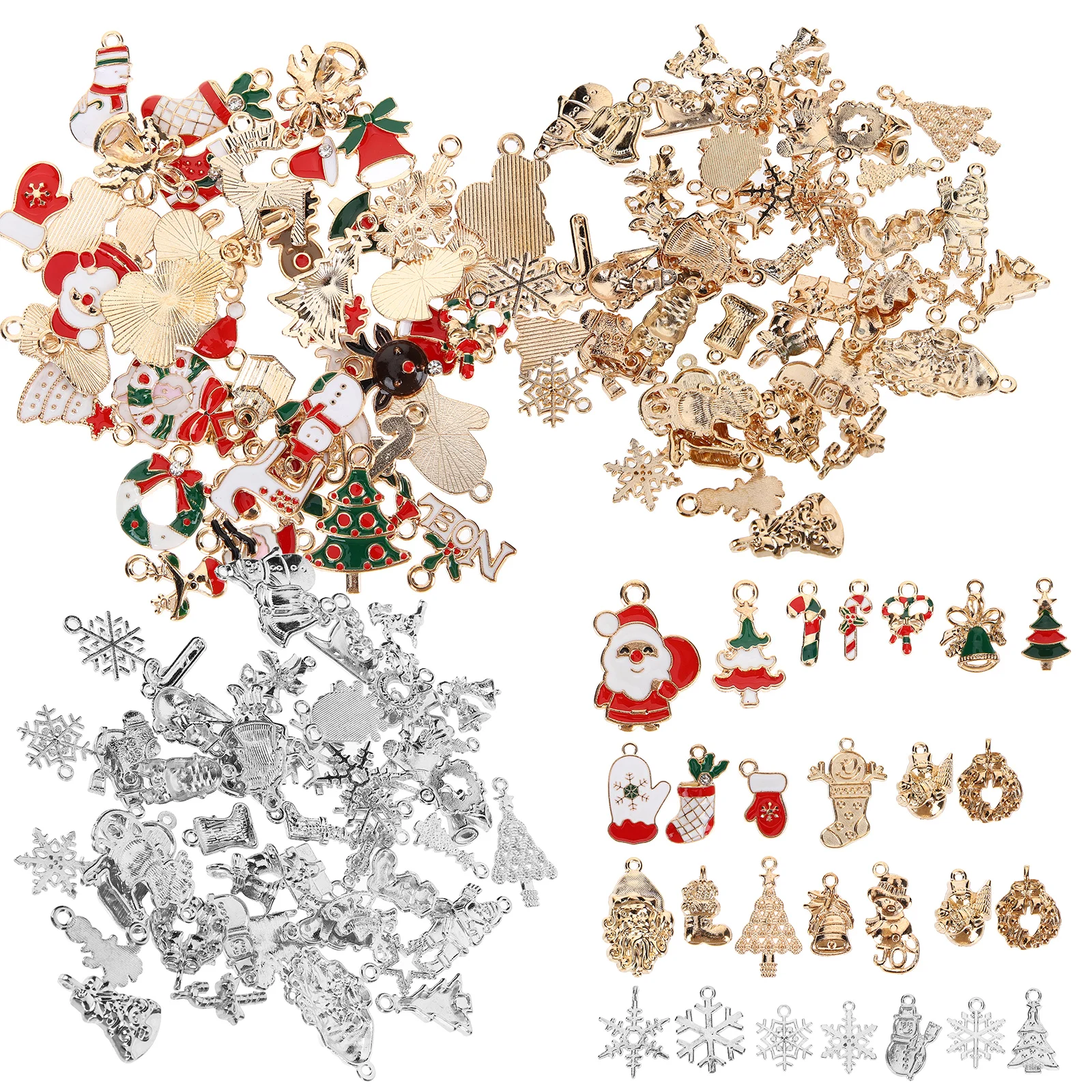 

150 Pcs Jewelry Christmas Accessories Pendant Charms for Making DIY Bracelet Alloy Bracelets