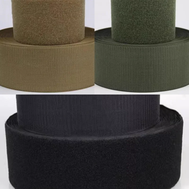 5cm Width Army Green Coyote Brown Black RG Grey Adhesive Hook and Loop Fastener Strap Magic Sticking Tape Vest Sewing DIY