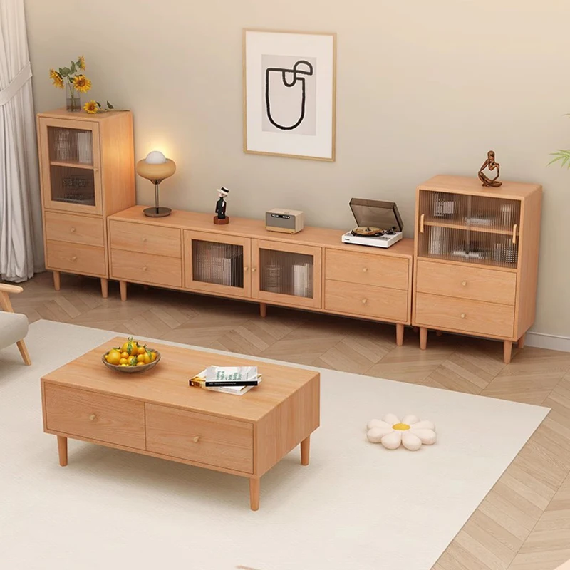 حامل تلفزيون جمالي فرنسي مع أدراج، حامل تلفزيون تجميل أنيق وحديث، أثاث غرفة المعيشة للتلفزيون في منتصف القرن #5