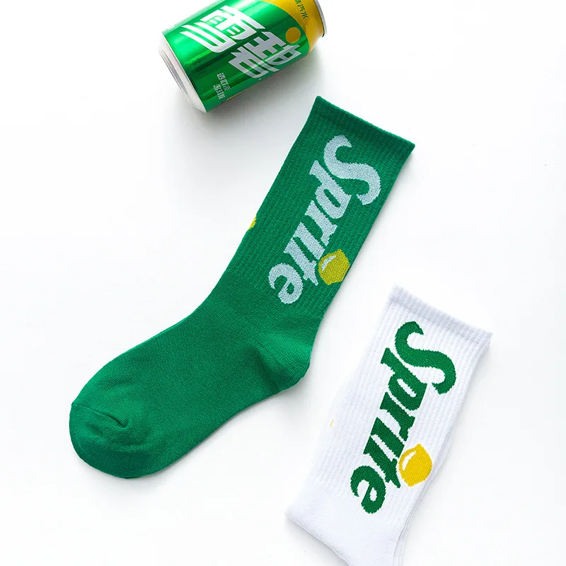 Fashion Men funny letter socks tide street hip hop cola socks sprite socks Female skateboard socks Drink Young