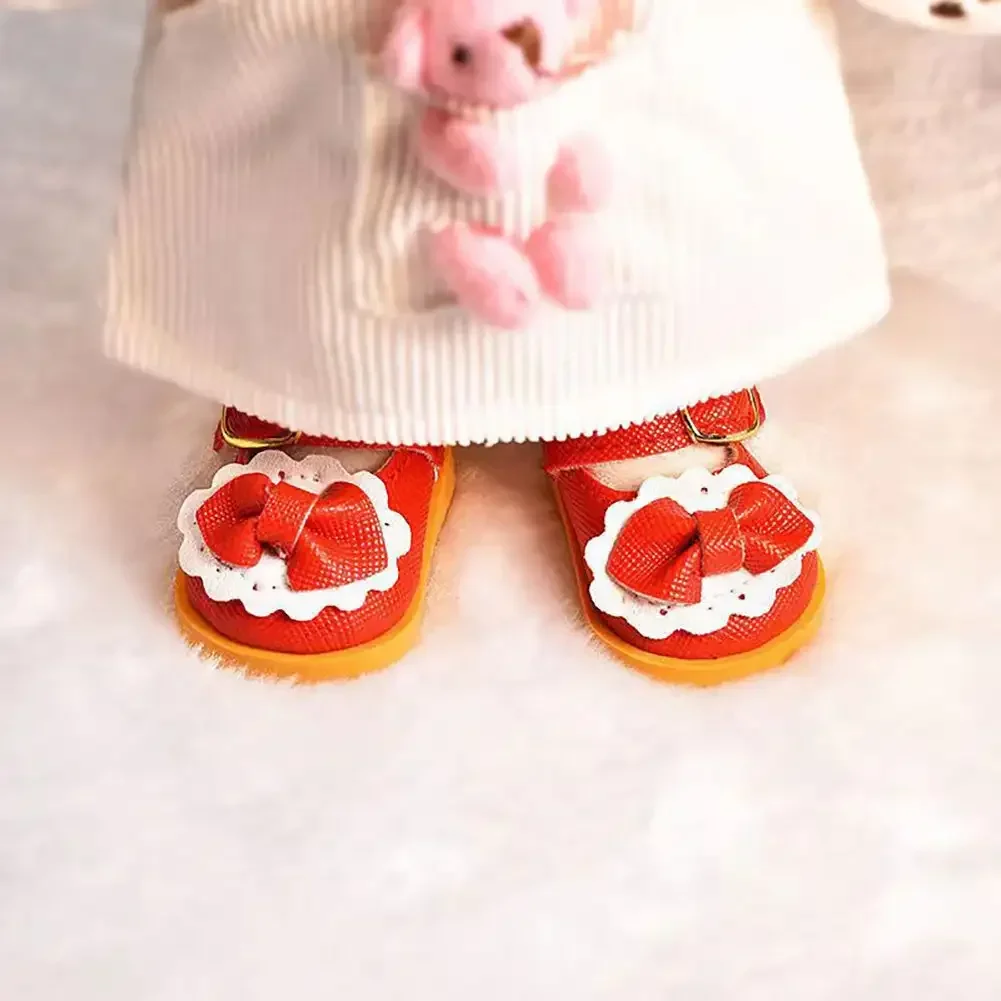 Mini Cute Bow Leather Shoes Suitable for 20cm Cotton Doll Princess Shoes Toys Casual Bow Shoes Dolls Accessories DIY Doll Toys