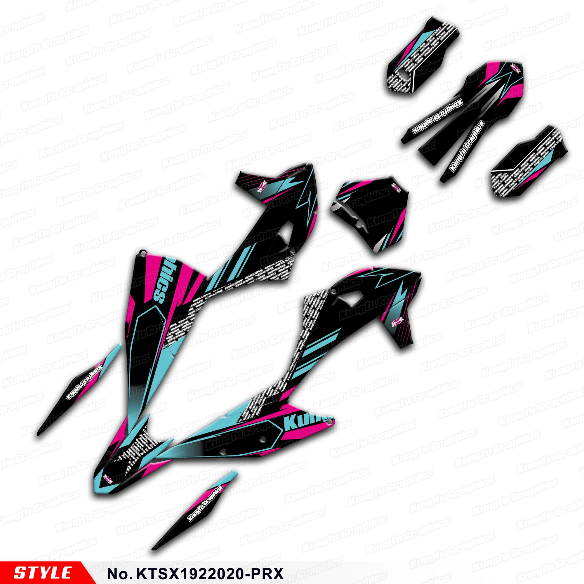 JY RACING Dirtbike Graphics Wrap Design for KTM SX SXF XCW XCF-W EXC EXC-F 2019 2020 2021 2022, KTSX1922020-PRX