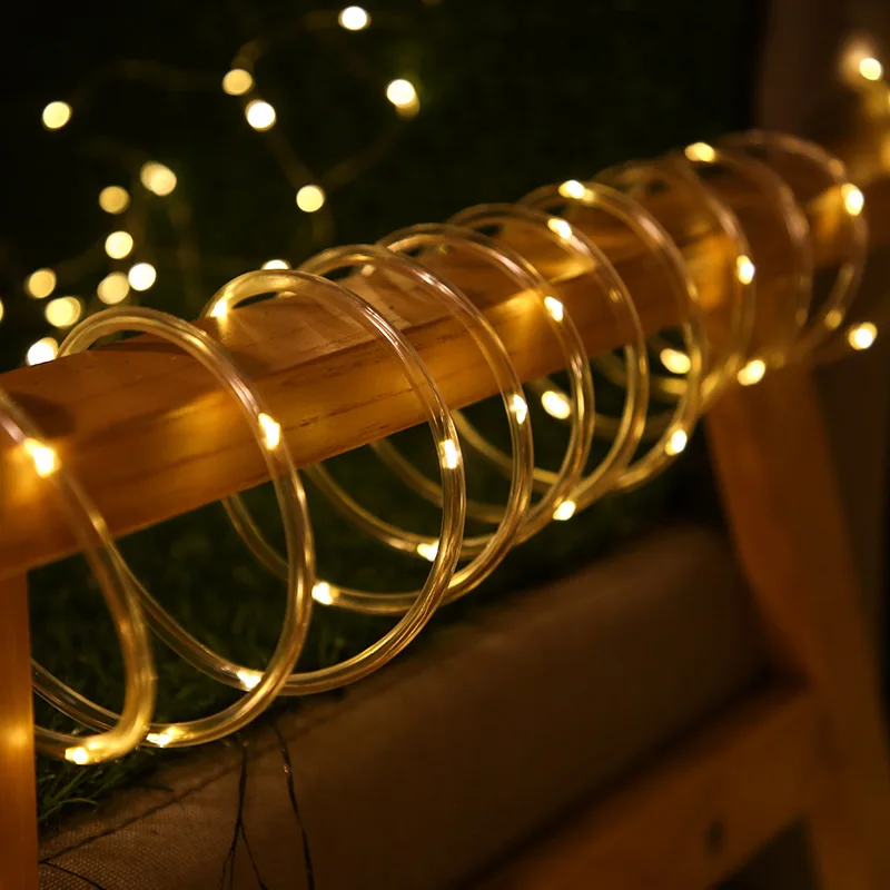 

Outdoor Solar Tube Rope Led Light Garden Christmas Decoration 22m/12m Xmas Wedding Garland WaterProof String Light Fairy Strip