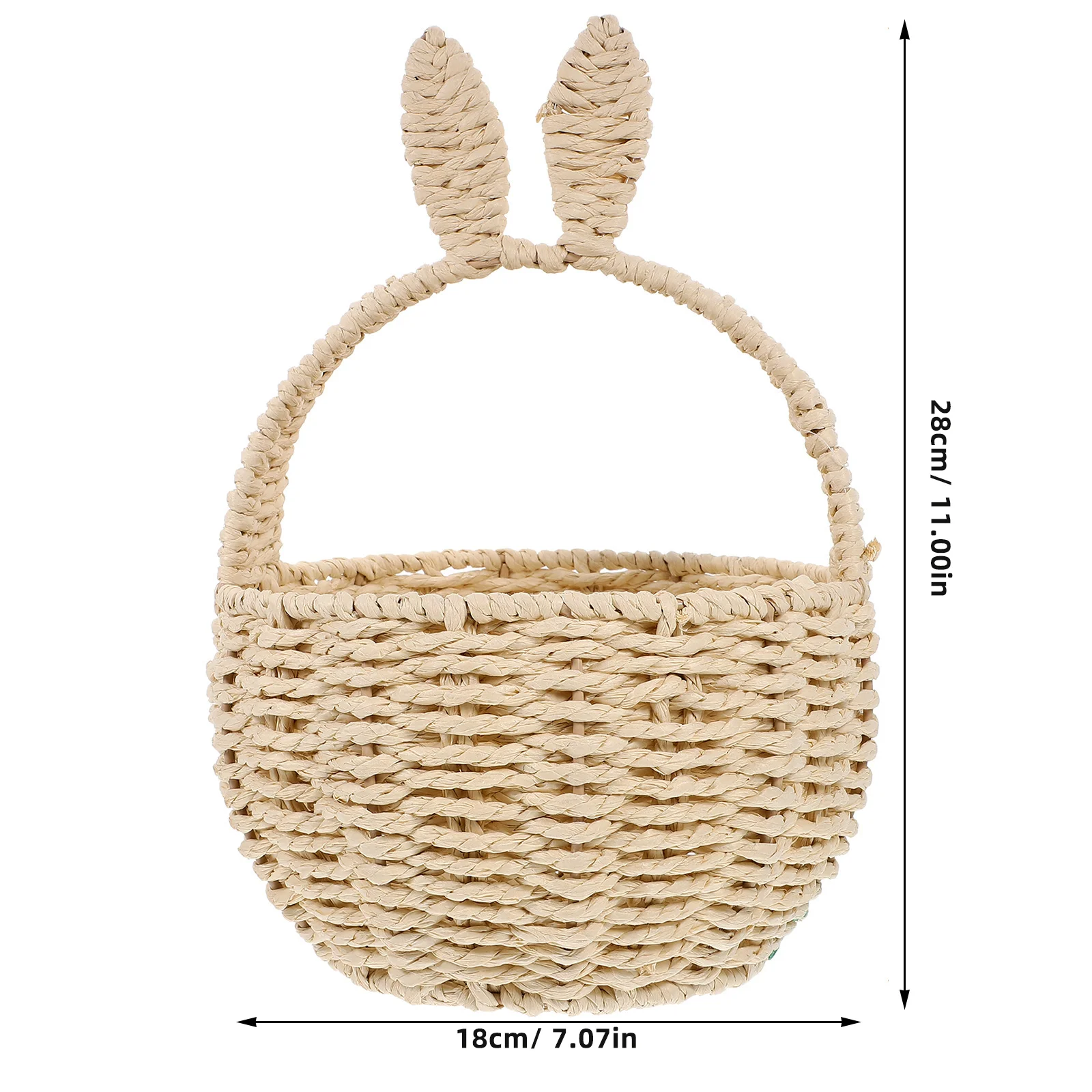 Bunny Woven Basket Party Paper String Woven Candy Basket Rabbit Picnic Storage Basket Rabbit Design Woven Basket