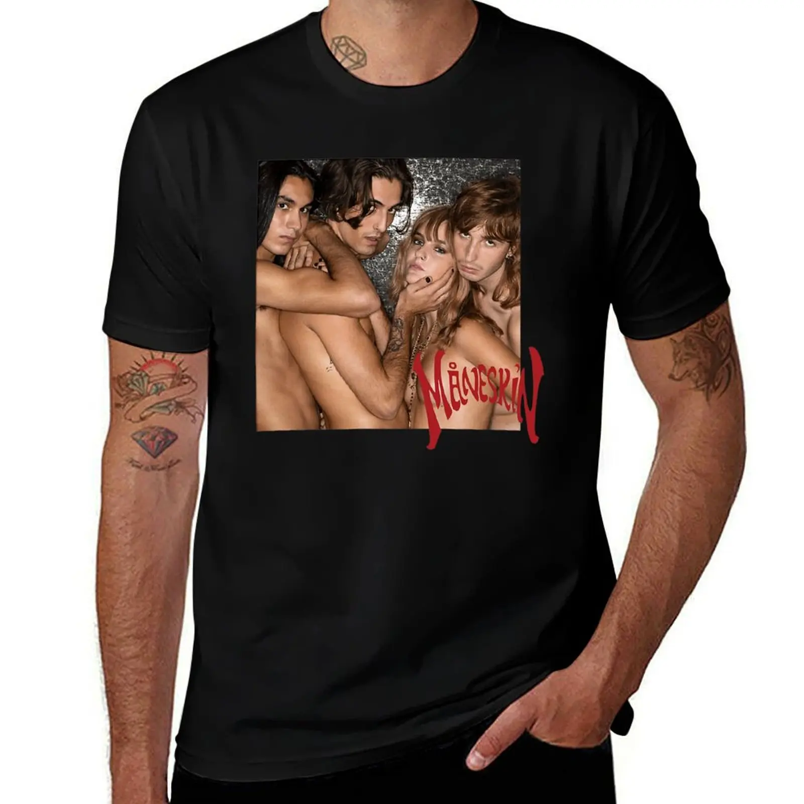 

Футболка Mneskin Fan Art & Merch, мужская футболка с рисунком, мужские хлопковые забавные футболки