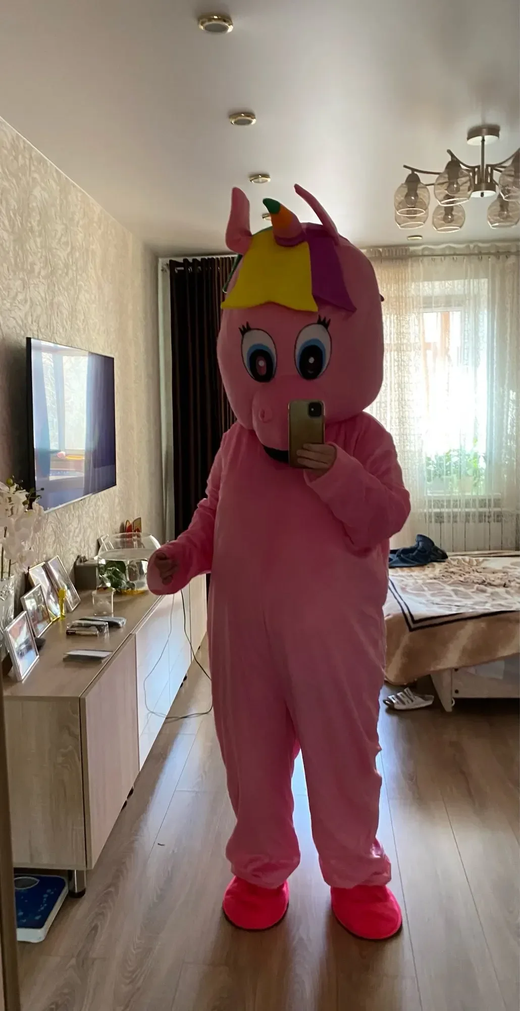 Cartoon Character Cosplay Costume, Mascote Unicórnio Cavalo, Publicidade Show, Animal Carnaval Vestuário, Party Clothing