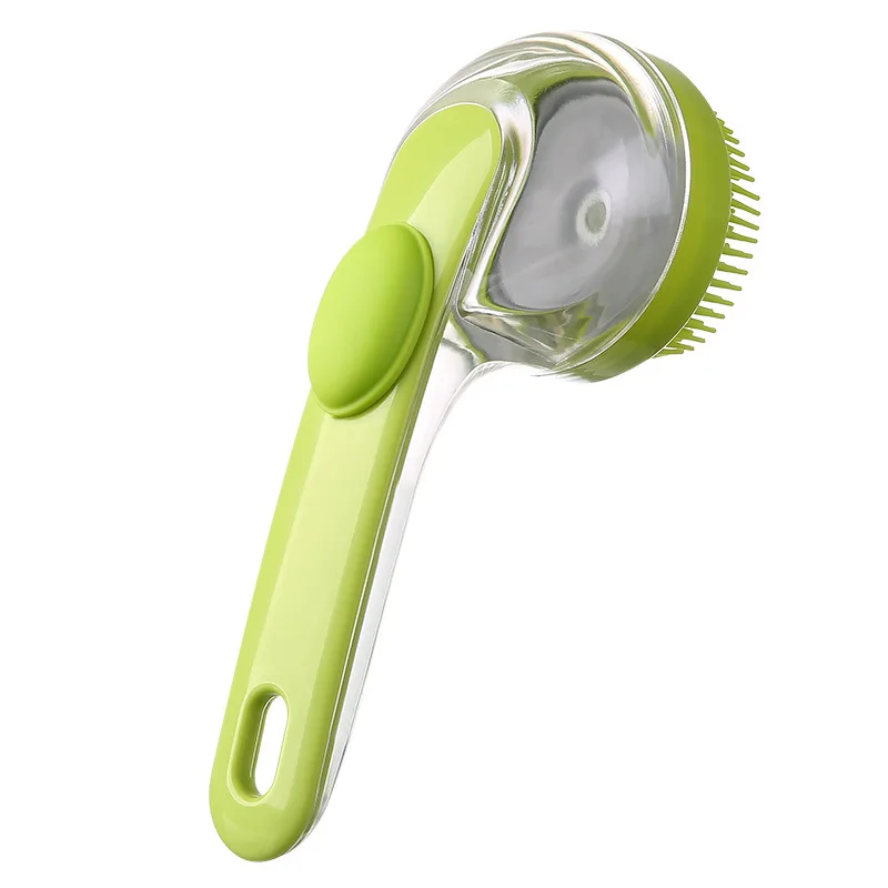 押して分配するシャワーブラシ バス&シャワーバックラブ 多機能シャワーブラシ マッサージバスブラシ シャンプー収納付き