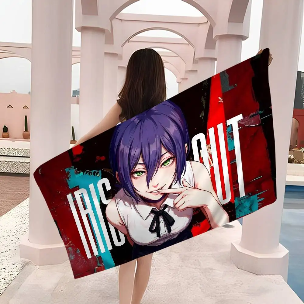 Anime Girl Reze Microfiber Printed Beach Towel Mountain Climbing Yoga Beach Swimming Running Absorbent Soft Towel
