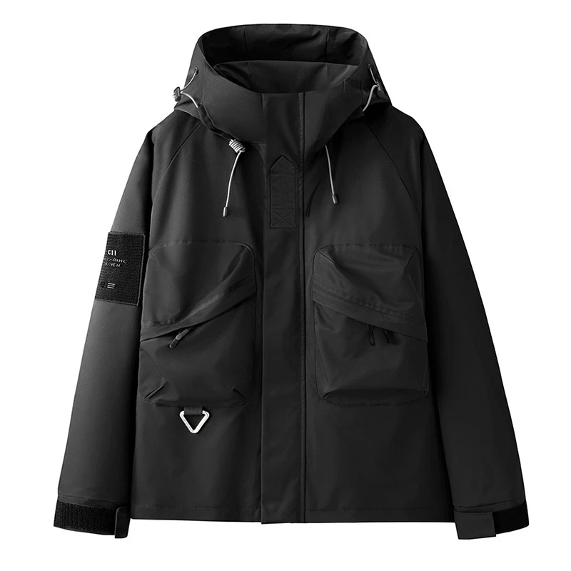 

Camp Jacket Windbreaker Coat Men Fashion Casual Cargo Jackets Male Outerwear Outdoor