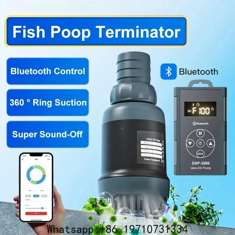 Smart Bluetooth Submersible Pump DXP Series Aquarium Silent Inverter Suction Pump Fish Tank Fish Poop Terminator