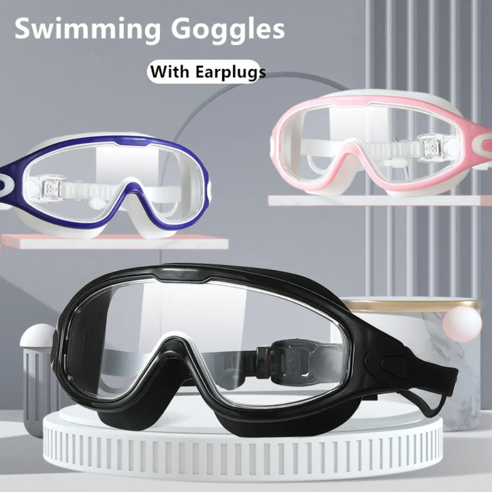 Mehrfarbige Mode flache Licht großen Rahmen Anti-Fog Silikon Schwimm brille Schwimm brille Tauch brille Schwimm brille