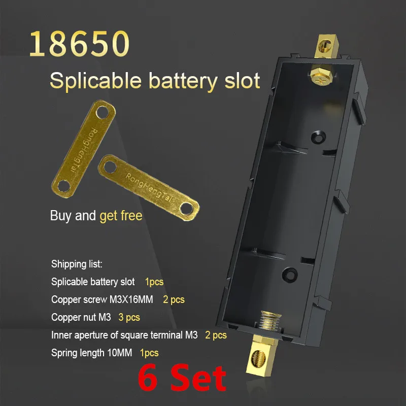 Spleißbarer lötfreier Batteriehalter, Batteriegehäuse, 21700/18650 Lithium-Batteriekastenhalter, elektronische Hochstrom-Kupfersäule