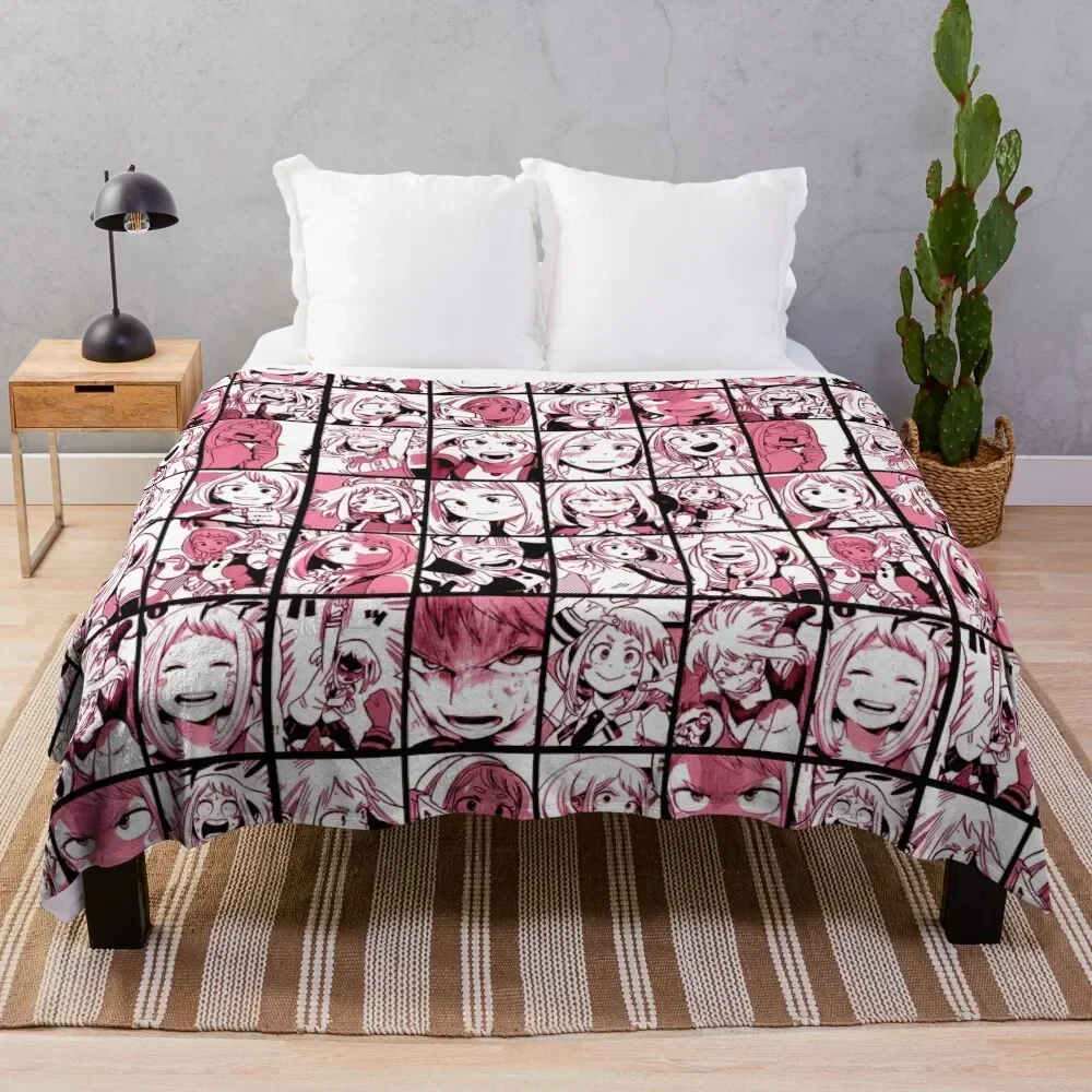 

Uraraka Ochako Collage color version Throw Blanket Luxury Designer Summer Beddings Furry Sofa Blankets