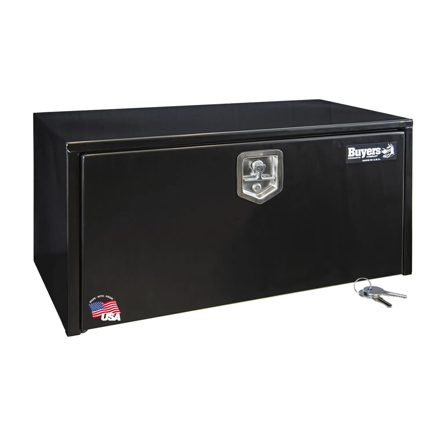 Black Steel Underbody Truck Box With Lockable T-Handle Latch, 18 x 18 x 36 Inch, Made In the USA, Contractor Tool Box