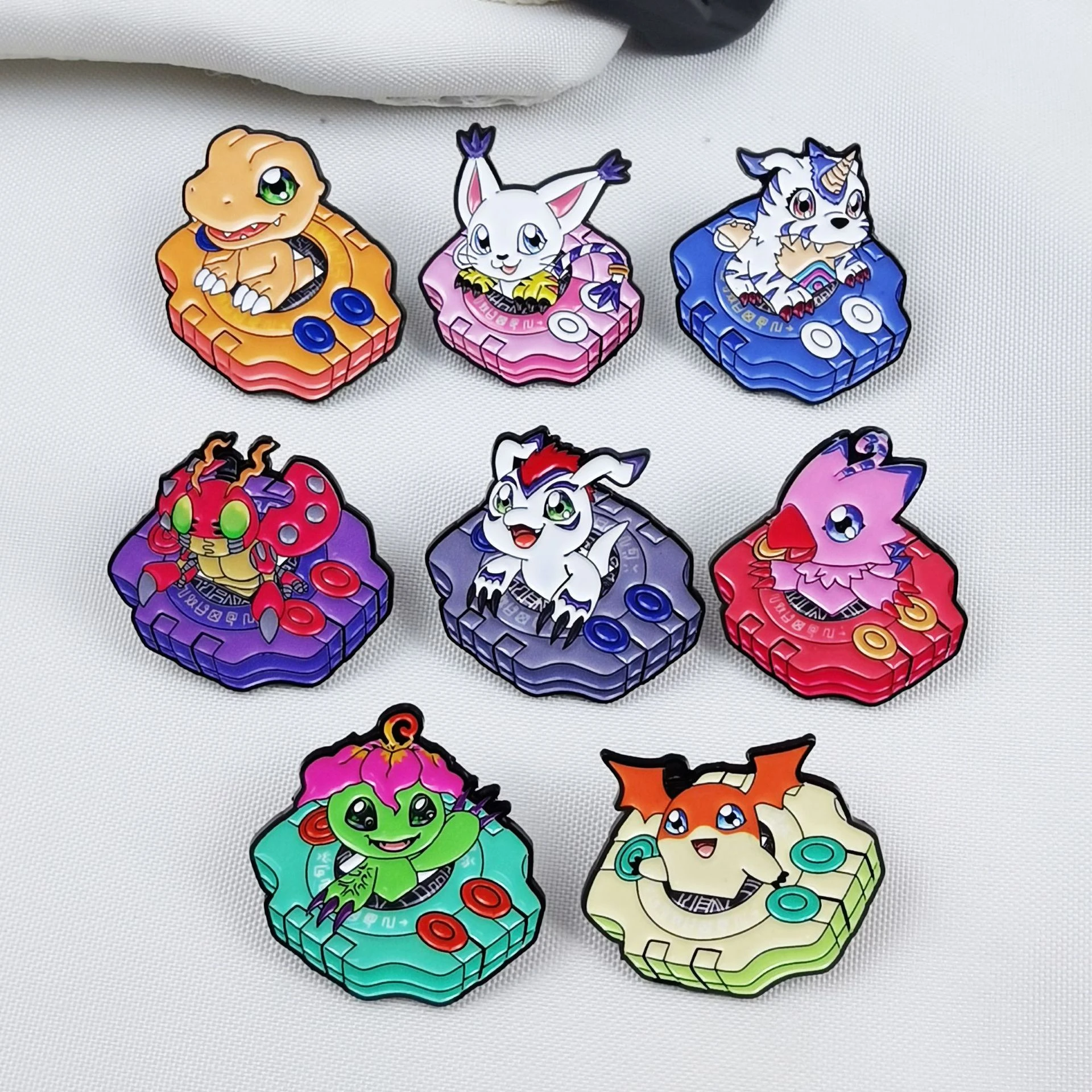 Anime Digital Pet Brooch Pin Badge Clothing Backpack Accessory Alloy Chest Piece Fashion Jewelry Collectible Souvenir