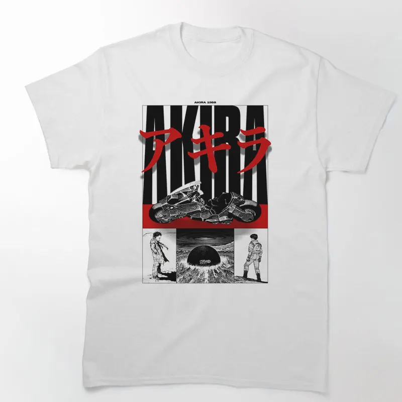 Akira Cyberpunk City Explosion Anime Gift T‑Shirt 0807 Retro Sci‑Fi Manga Graphic Tee Shotaro Kaneda Neo‑Tokyo Unisex Streetwear