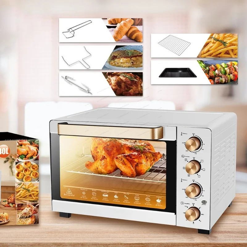 Electric Oven 110V 40L Large Capacity Automatic Multifunctional Household Oven for Baking Pastry Making