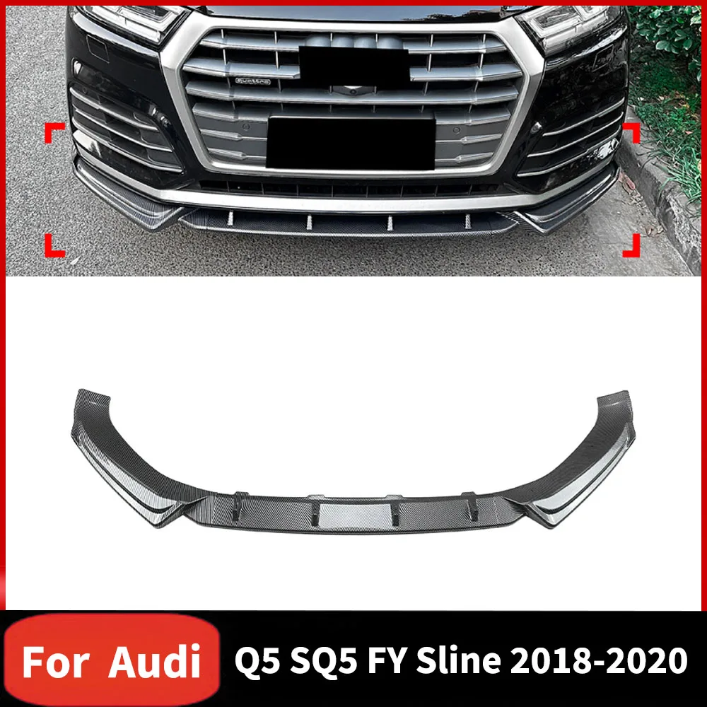 

For Audi Q5 SQ5 FY Sline 2018-2020 Car Front Bumper Lip Lower Splitter Accessories Front Blade Chin Guard Board Body Kits Tuning