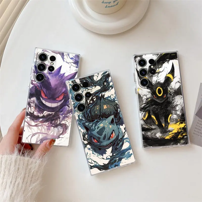 

Pokemons Bulbasaur Umbreon Gengar Draw Case For Samsung Galaxy S25 S24 S23 Ultra S20 S21 FE S22 Plus A56 A55 A36 A26 Phone Cover