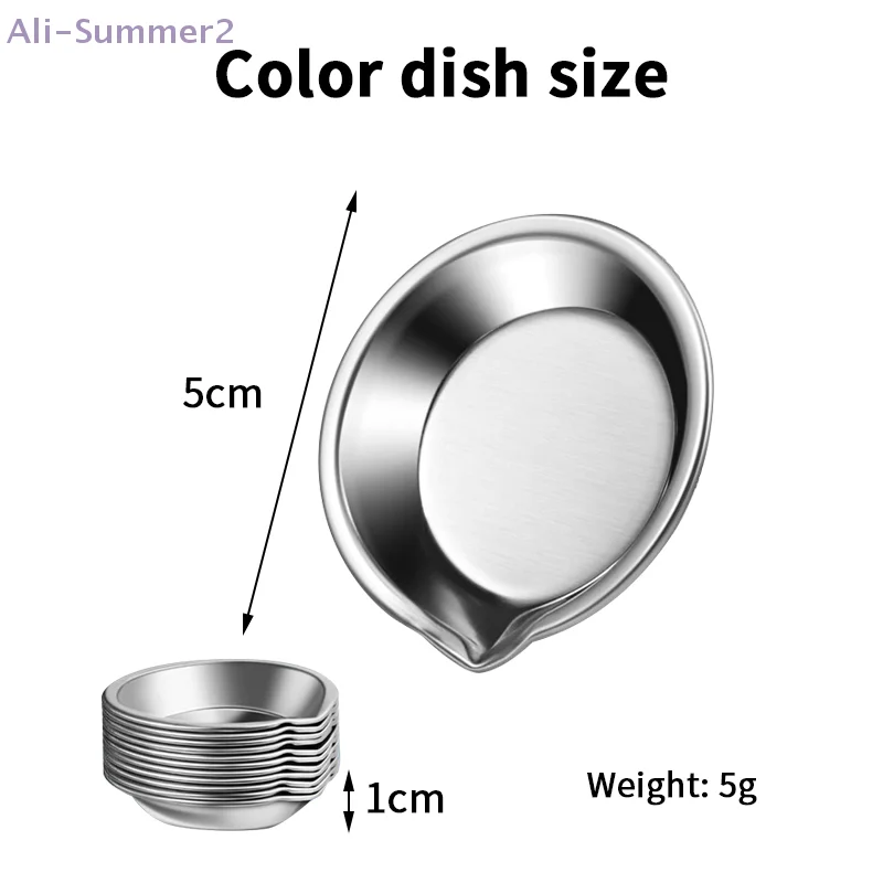 Paleta de maquillaje de 10 Uds., bandeja de pintura redonda pequeña de acero inoxidable, bandeja de paleta de mezcla de pintura de acuarelas para artista