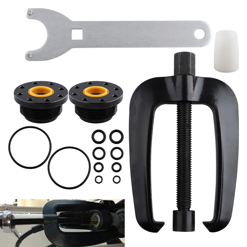 For Seastar HC5345 Front Mount Hydraulic Steering Cylinder Seals Kit with Pin Wrench HS5157 & Steering Support Bracket Puller