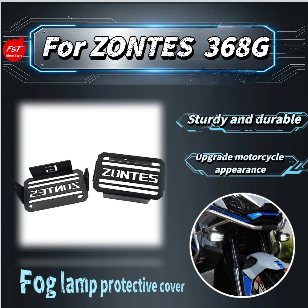 For ZONTES 368G Fog Light Guard Net High-transparent Anti-scratch Stainless Steel Spot Lamp Cover Protector Moto Upgrade