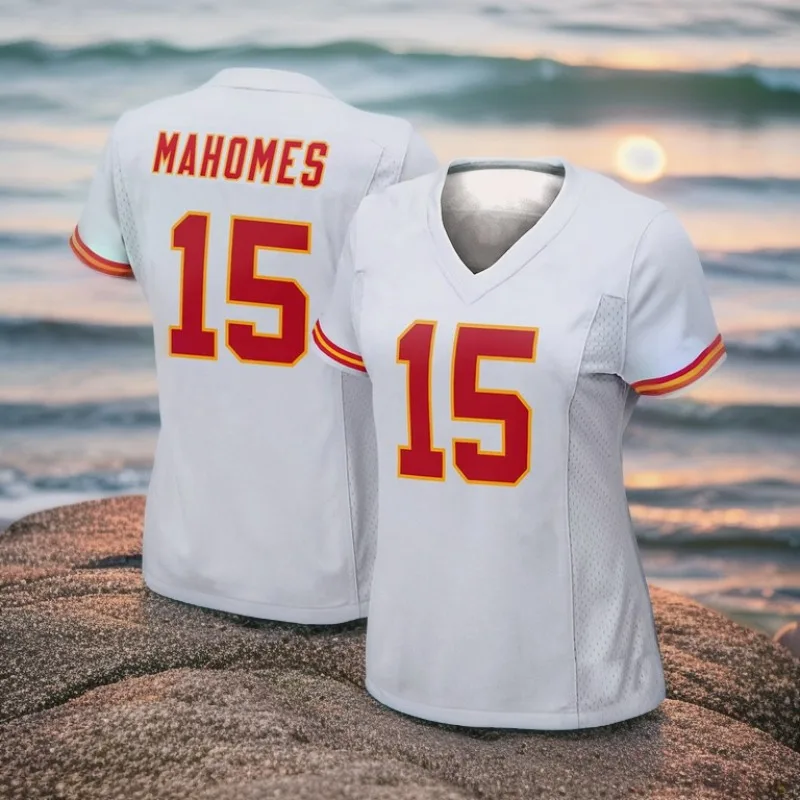 Popular Chiefs Patrick Mahomes Mens Rugby Jersey #15 Hot Selling Breathable Quick-dry Outdoor Football Uniform For Adult&Kids