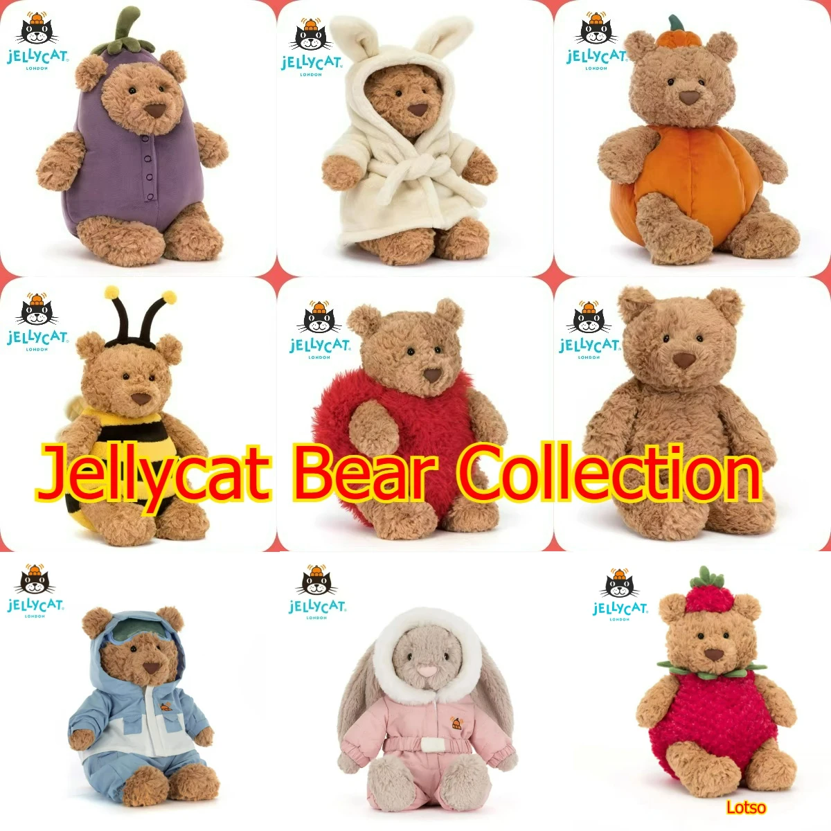 

Мягкая игрушка JELLYCAT San Valentin Fun Barcelona Bear, плюшевая кукла-игрушка, мультяшный аниме-персонаж, милый подарок для детей на день рождения